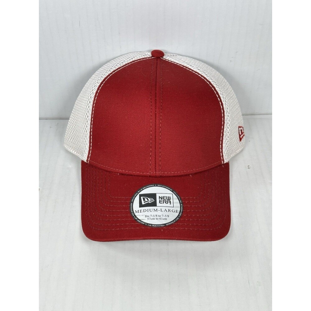 Size M/L New Era Mesh Back Flex Stretch Hat Blank Cap Red White